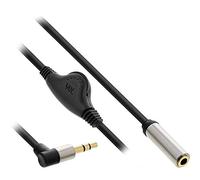 InLine® Slim Audio Cavo Jack 3,5 mm ST angolare/BU, con controllo del volume, 0,25 m