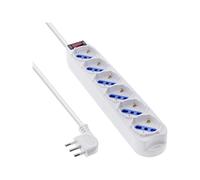 InLine Striscia di prese ITALIA 6 vie con Switch di rete 1,5 m bianco 16461Z