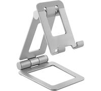 InLine Supporto per smartphone e tablet in alluminio, pieghevole, stabile, antiscivolo, con gestione dei cavi, per dispositivi fino a 10", 55729A