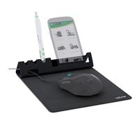InLine 55261 - Tappetino per mouse multifunzione con porta smartphone e penna, colore: Nero