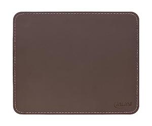 InLine® Tappetino per mouse in similpelle di alta qualità, marrone, 255 x 220 x 3 mm