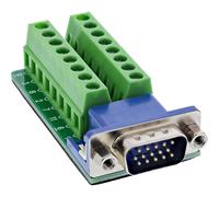 Inline Terminalblock VGA connettore HD15, morsetto a vite a 2 file, per cablaggio fai da te, prototipazione e riparazione, connettore laterale, compatto e robusto, 92503B