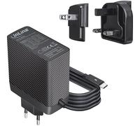 Inline TravelCharge 31516C - Alimentatore USB-C da 140 W con tecnologia GaN, funzione di ricarica rapida, cavo fisso da 1,2 m, con spina di ricambio EU/UK/US