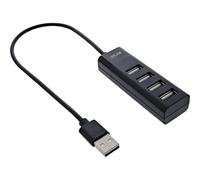 InLine Hub USB 2.0 a 4 porte, nero, cavo 30 cm, design sottile