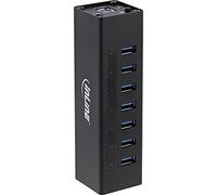 InLine® USB 3.0 Hub di 7 Porte, Telaio in Alluminio, Nero, con 3A PSU
