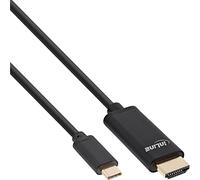 InLine USB Display Kabel, USB Typ-C Stecker zu HDMI Stecker (DP Alt Mode), 4K2K, Schwarz, 3m