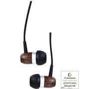 InLine® WOODIN 55357 - Auricolari in-Ear con Cavo Microfono, Pulsante Funzione, Colore: Noce