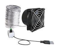 InlineBooster - Mini ventilatore di ventilazione - Alloggiamento in ABS rinforzato, estrattore, design compatto da tavolo, 8 x 8 x 6,5 cm, griglia protettiva in rete | Rimuove gli odori per WC e