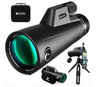 INLOOK Telescopio monoculare HD 12 x 56 - Alta definizione con prisma BAK4 e obiettivo FMC, monoculare impermeabile leggero con treppiede regolabile e adattatore per smartphone in lega per la fauna
