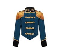 inlzdz Costume da Schiaccianoci per Bambina Giacca da Domatrice Circo Ringmaster Blazer da Smoking Jacket Parade del Batterista della Banda Militare Blu pavone A 5-6 anni