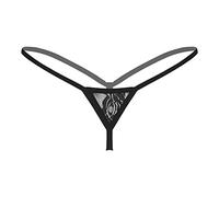 inlzdz Micro Mini Perizoma Tanga Donna Sexy Hot Lingerie G-String String Vita Bassa Elastica Mutandine Invisibile Bikini Slip Thong T-Back Erotico Mutande Underwear Nero Taglia Unica