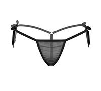 inlzdz Mini Perizoma Donna Sexy Vita Elastica G-String String Tanga Lingerie T-Back Thong Bikini Micro Trasparente Push Up Biancheria Intima Underwear Nero Taglia Unica