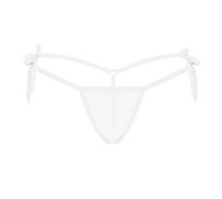 inlzdz Mini Perizoma Donna Sexy Vita Elastica G-String String Tanga Lingerie T-Back Thong Bikini Micro Trasparente Push Up Biancheria Intima Underwear Bianco Taglia Unica
