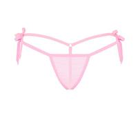 inlzdz Mini Perizoma Donna Sexy Vita Elastica G-String String Tanga Lingerie T-Back Thong Bikini Micro Trasparente Push Up Biancheria Intima Underwear Rosa Taglia Unica