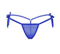inlzdz Mini Perizoma Donna Sexy Vita Elastica G-String String Tanga Lingerie T-Back Thong Bikini Micro Trasparente Push Up Biancheria Intima Underwear Blu Taglia Unica