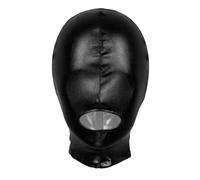 inlzdz Unisex Maschera a Testa Copricapo Uonimi Accessori Erotici Cosplay Sexy Latex Gioco di Ruolo Cerniera Cappuccio Carnevale Festa Cappello Mask Hood Hat C Nero Taglia unica