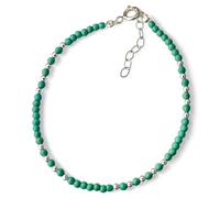 Inmaculada Romero IR Bracciale in argento sterling 925, lungo 17 cm, con perle turchesi lisce da 2,5 cm.