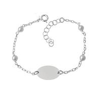Inmaculada Romero IR Bracciale Prima Comunione in Argento 925m 15cm. Foglio da 16 mm. Perle da 4 mm. Registrazione inclusa nel prezzo - Personalizzabile - REGISTRAZIONE COMPRESA NEL PREZZO
