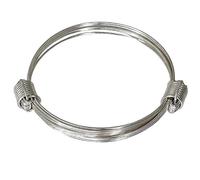 Inmaculada Romero IR Bracciale rigido da donna in argento sterling 925, estensibile con fili, nodi e dettagli laterali.