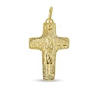 Inmaculada Romero IR Ciondolo a forma di croce del Buon Pastore in argento Sterling 925 placcato oro, 43 mm. Papa Francesco