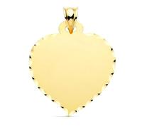 Inmaculada Romero IR Ciondolo a forma di cuore placcato oro 9k, 32 mm. Bordo liscio intagliato.