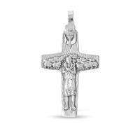 Inmaculada Romero IR Ciondolo Croce del Buon Pastore di Papa Francesco in argento sterling 925 massiccio da 48 mm