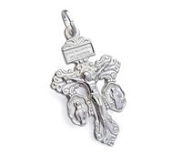 Inmaculada Romero IR Ciondolo Croce del Perdono, Argento Sterling 925, 32 mm. Gesù di Nazareth, Re dei Giudei, dettaglio sul retro