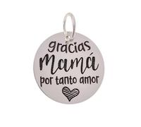 Inmaculada Romero IR Ciondolo in argento sterling 925 con disco da 18 mm. Messaggio: GRAZIE MAMMA PER TUTTO QUESTO AMORE