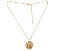 Inmaculada Romero IR Collana girocollo Vergine della Gioia in argento sterling 925 placcato oro e zirconi cubici da 44 cm