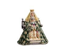 Inmaculada Romero IR Figura Vergine Dei Re 15 Cm. Scultura Santo Patrono Di Siviglia Mantello Verde In Resina