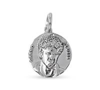 Inmaculada Romero IR Medaglia del Beato Carlo Acutis in argento Sterling 925, 18 mm, con finitura lucida