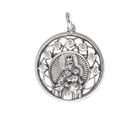 Inmaculada Romero IR Medaglia della Madonna del Monte Carmelo in argento sterling 925, 27 mm, traforata con zirconi cubici