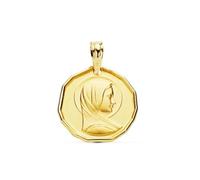 Inmaculada Romero IR Medaglia della Vergine Maria francese in oro 9k, 18 mm, forma ottagonale