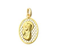 Inmaculada Romero IR Medaglia della Vergine Maria in argento sterling 925, Prima Comunione, placcata in oro, 22 mm, griglia ovale traforata