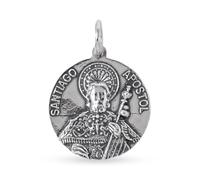 Inmaculada Romero IR Medaglia di San Giacomo Apostolo in argento massiccio 925, 23 mm. Incisione inclusa nel prezzo - Personalizzabile - INCISIONE INCLUSA NEL PREZZO