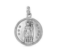 Inmaculada Romero IR Medaglia di San Rocco in argento sterling 925 massiccio, 22 mm. Lunetta liscia. Incisione inclusa nel prezzo. Personalizzabile.