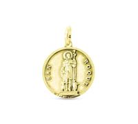 Inmaculada Romero IR Medaglia di San Rocco in oro massiccio 18k, 15 mm, castone liscio
