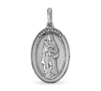Inmaculada Romero IR Medaglia di Santa Sofia in argento massiccio 925, forma ovale da 25 mm. Incisione inclusa nel prezzo - Personalizzabile - INCISIONE INCLUSA NEL PREZZO