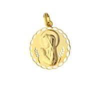 Inmaculada Romero IR Medaglia per la Prima Comunione della Vergine Maria Bambina in argento Sterling 925, placcata in oro, con bordo traforato da 20 mm.