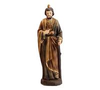 Inmaculada Romero IR San Giuda Tadeo Figura 20 cm. imitazione Legno Vecchio modello cause difficili Immagine Resina zoccolo