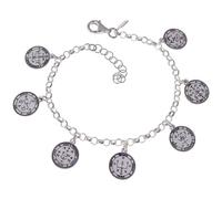 Inmaculada Romero IR Sette Arcangeli Bracciale in argento sterling 925 da donna 17 cm. Catena disco rolo da 10 mm. timbro a doppia faccia