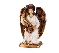 Inmaculada Romero IR Statuetta Religiosa Dell'Angelo Dell'Abbondanza, Alta 21 Cm, Con Base In Resina.
