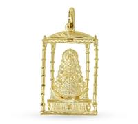 Inmaculada Romero IR Vergine del Rocío sotto un pendente in oro massiccio 18k da 34 mm sul carro d'uscita.
