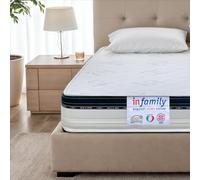 INmaterassi - Materasso Dolce Sonno in Memory Foam e Waterfoam, con 11 Zone Ergonomiche, Rigidità Media, Rivestimento Anallergico e Antiacaro, Alto 25 cm, per Letto Matrimoniale 140 x 200 cm