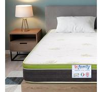 INmaterassi - Materasso TOP25 in Memory Gel, Rivestimento Sfoderabile in Aloe Vera, Traspirante e Antiacaro, Rigidità Alta, si Adatta al Peso, Alto 25 cm, per Letto Matrimoniale 180 x 200 cm