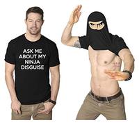 Inmindboom Mens Mi chiedono Informazioni sul Mio Ninja Disguise Flip T Shirt Divertente Costume Grafico Umorismo Tee, Divertente Pescatore t-Shirt Regalo, Costumi Umorismo Adulti (M)