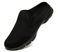 INMINPIN Zoccoli Donna Uomo Cotone Sabot Traspiranti Comode Pantofole da Casa Leggero Antiscivolo Ciabatte all'aperto, Nero Peluche, 40 EU