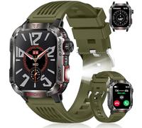 INMUA Smartwatch Uomo 2.01" con Chiamate Bluetooth,100+ Modalità Sportive,Impermeabile IP68 Orologio Uomo Smartwatch con Monitoraggio Sonno/Frequenza Cardiaca per iOS Android,2 Cinturini,verde