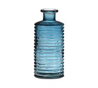 INNA-Glas Bottiglia Decorativa in Vetro Stuart con scanalature, Blu-Trasparente, 31cm, Ø14,5cm - Vaso da Fiori