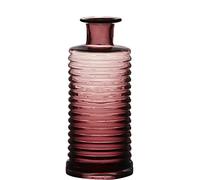 INNA-Glas Bottiglia Decorativa in Vetro Stuart con scanalature, Rosa-Trasparente, 21,5cm, Ø9,5cm - Vaso da Fiori